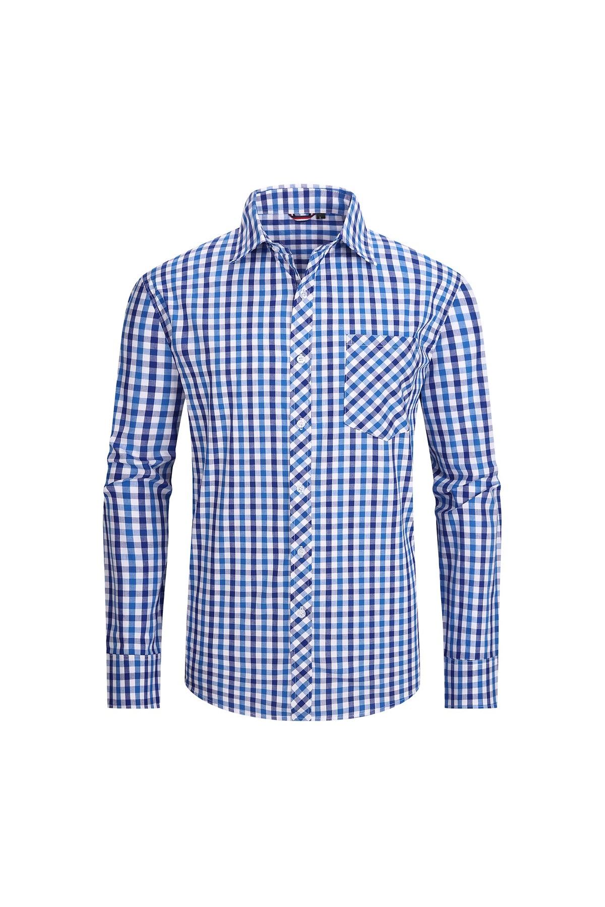 JupiterSecret – Chemise Homme à Carreaux en Coton – Style Décontracté avec Poche Poitrine