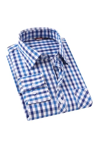 JupiterSecret – Chemise Homme à Carreaux en Coton – Style Décontracté avec Poche Poitrine