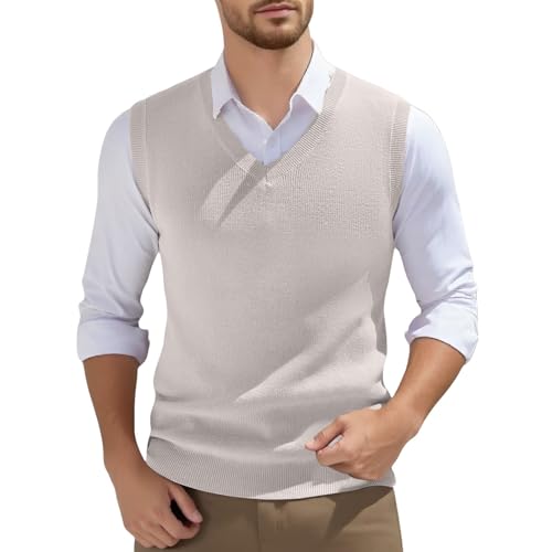 Gilet homme sans manches en maille à col V