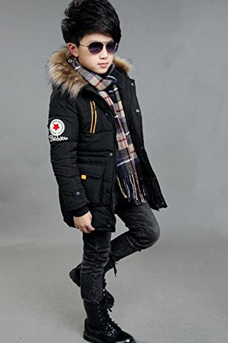 Doudoune Garçon à Capuche – Manteau Enfant Hiver avec Fausse Fourrure