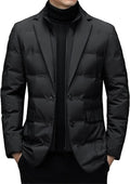 JEShifangjiusu – Doudoune Isolante Homme à Col – Manteau Thermique Rembourré & Coupe-Vent