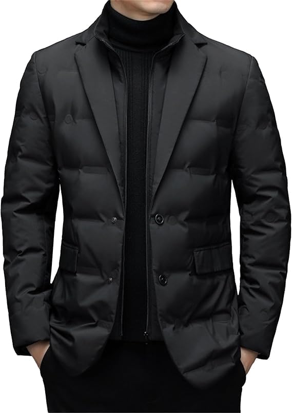 JEShifangjiusu – Doudoune Isolante Homme à Col – Manteau Thermique Rembourré & Coupe-Vent