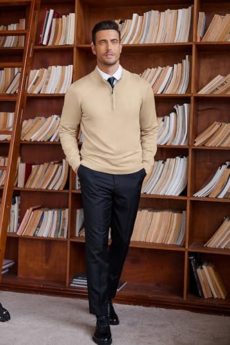 Pull homme COOFANDY en maille à col montant zippé