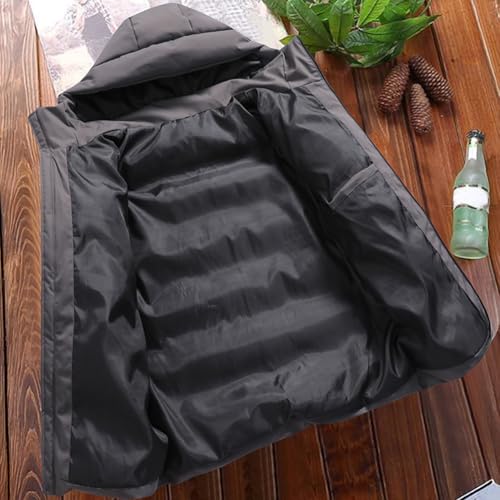Doudoune Homme Hiver à Capuche – Blouson Matelassé Chaud Style Bomber & Moto
