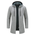 Cardigan long homme KUDORO – Capuche et fermeture zippée