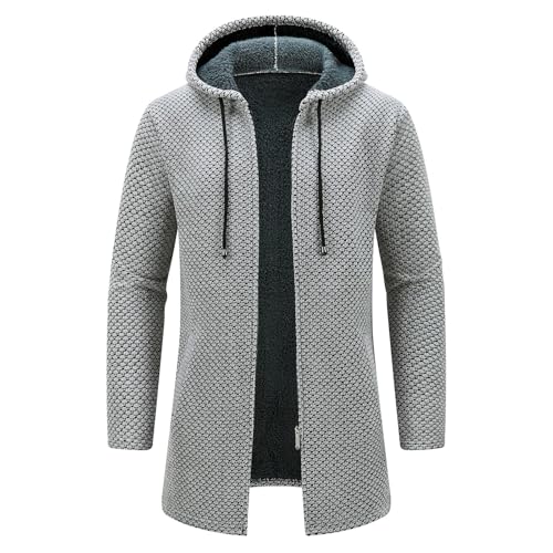 Cardigan long homme KUDORO – Capuche et fermeture zippée