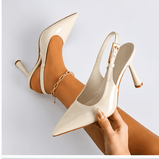 Escarpins Femme à Bout Pointu – Talon Haut, Bride Arrière & Boucle Élégante VELICYA