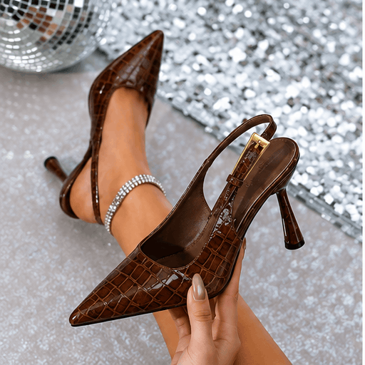 Escarpins Femme à Bout Pointu – Talon Haut, Bride Arrière & Boucle Élégante VELICYA