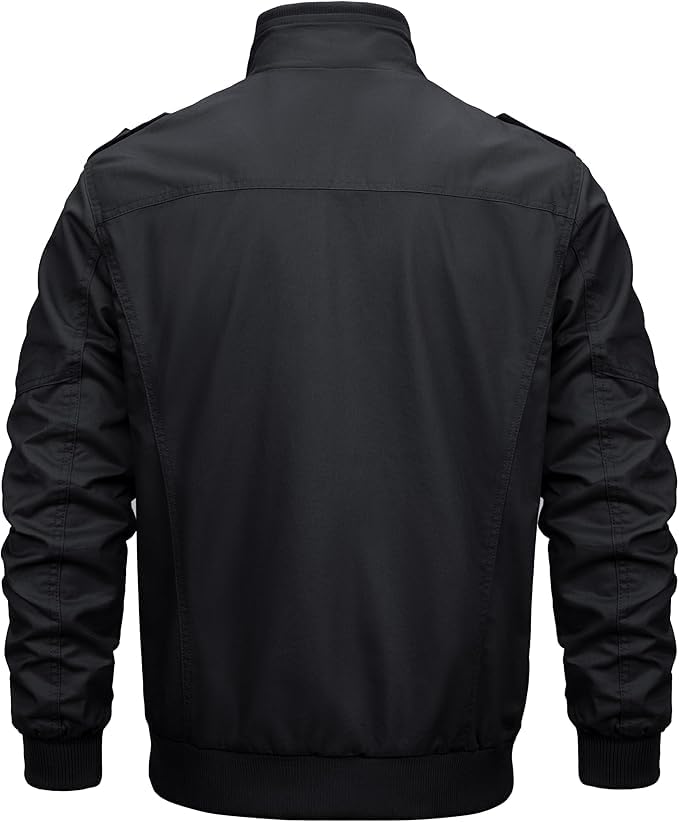 MAGCOMSEN – Veste Cargo Militaire pour Homme – Blouson Léger Coupe-Vent en Coton, Zippé & Multipoches