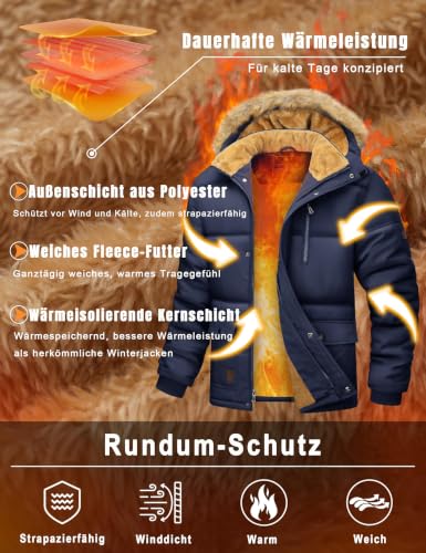 MAGCOMSEN – Veste d'hiver pour homme, coupe-vent et imperméable – Polaire chaude pour la randonnée et le travail