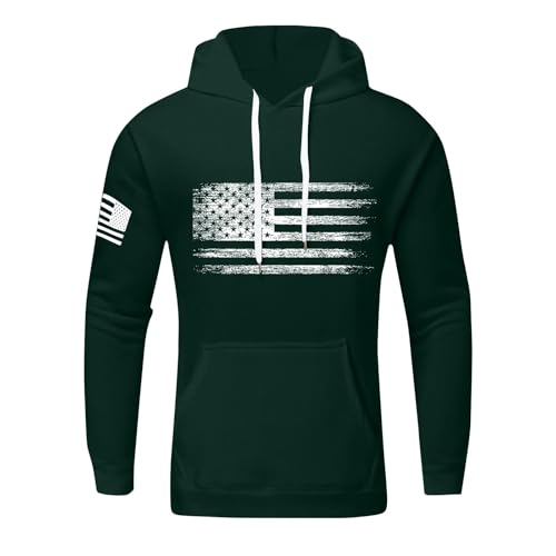 Sweat à capuche homme imprimé drapeau, style streetwear