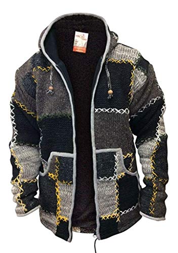 SHOPOHOLIC FASHION – Veste Homme en Laine Style Patchwork – Très Chaude & Élégante