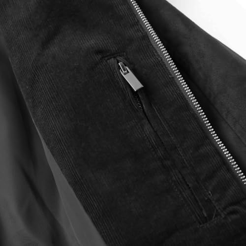 Allthemen – Veste épaisse en velours côtelé pour homme – Manteau chaud en coton pour l'hiver