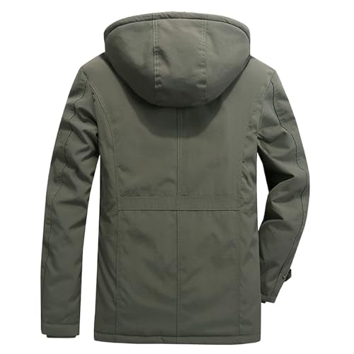 Manteau d'hiver matelassé à capuche pour homme – Doudoune chaude, coupe-vent et imperméable