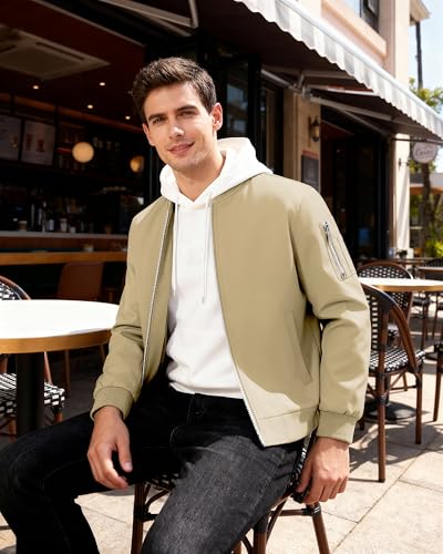 Autsel – Blouson mi-saison style bomber pour homme – Veste décontractée et urbaine