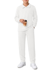Ensemble garçon Haloumoning – Polo zippé et pantalon