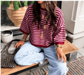 💕 Pull Femme Rayé Oversize – Style Y2K Casual & Maille Tendance VELICYA