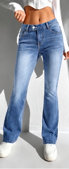 Jean femme Rivivi Flare Ombré – Coupe slim évasée & denim bleu dégradé