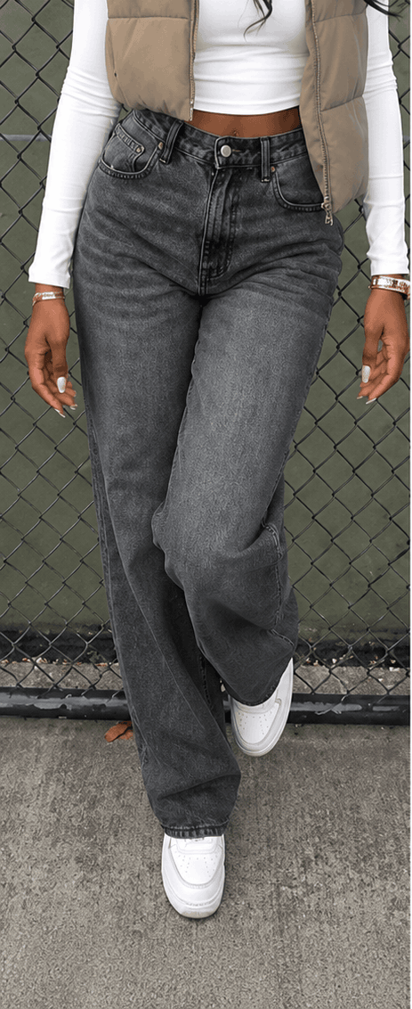 Jean Femme Rétro Straight Leg – Coupe Droite Stacked & Style Casual VELICYA