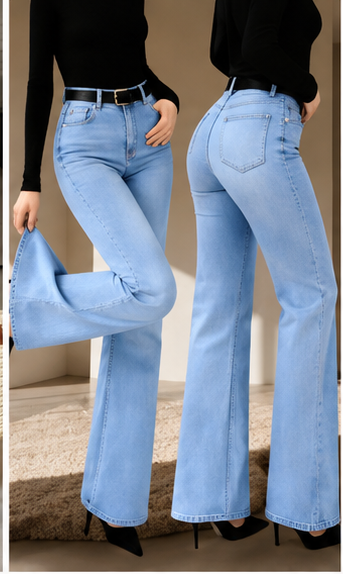 Jean femme coupe droite ample – Coupe décontractée et style streetwear
