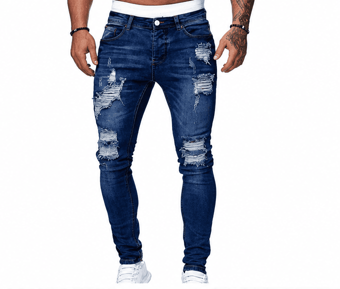 🖤 Jean Homme Skinny Déchiré Roughcore – Style Streetwear & Denim Distressed VELICYA