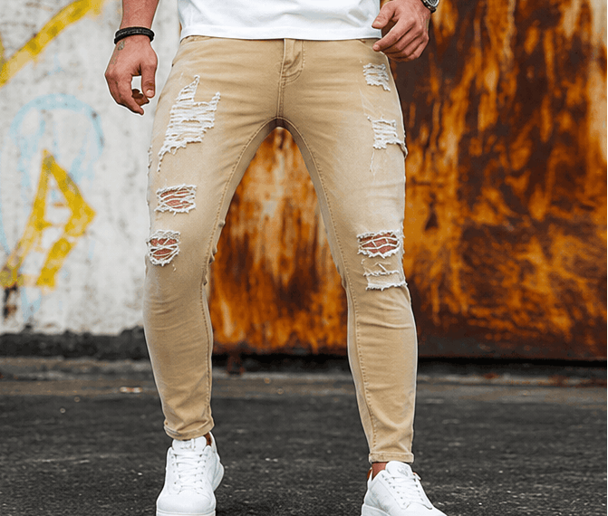 🖤 Jean Homme Skinny Déchiré Roughcore – Style Streetwear & Denim Distressed VELICYA