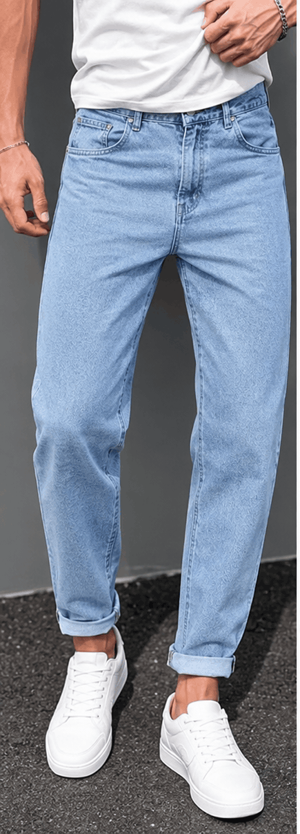 Jean Homme Denim Uni – Coupe Décontractée & Style Casual Moderne VELICYA