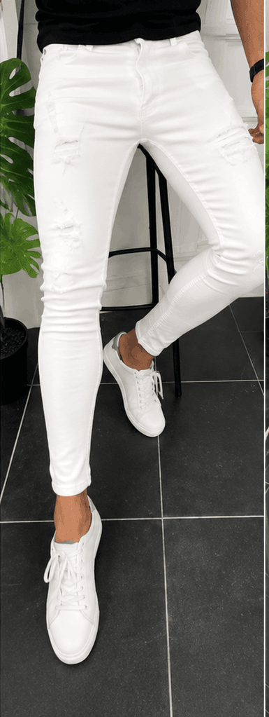Jean Homme Skinny Distressed Stretch – Style Urbain & Denim Déchiré VELICYA