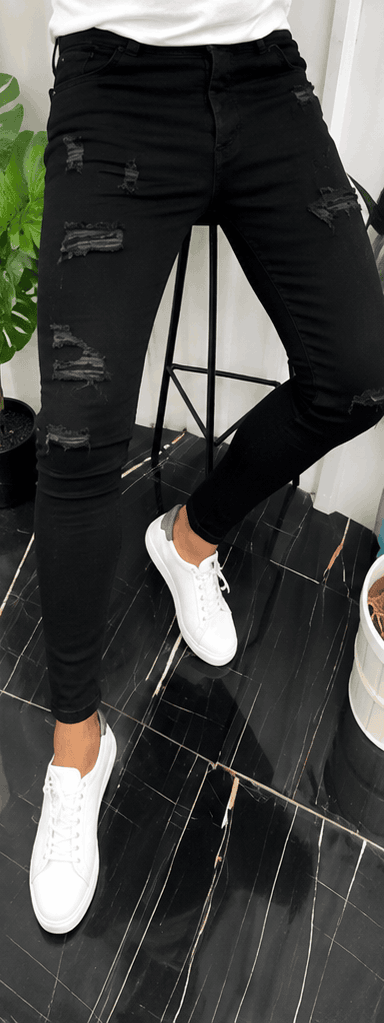 Jean Homme Skinny Distressed Stretch – Style Urbain & Denim Déchiré VELICYA