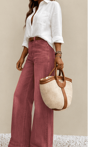 Jean Femme Wide Leg Taille Haute – Coupe Ample & Style Casual Chic VELICYA