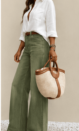 Jean Femme Wide Leg Taille Haute – Coupe Ample & Style Casual Chic VELICYA