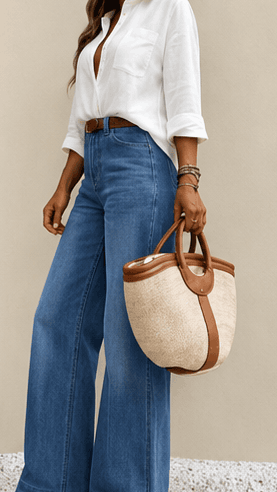 Jean Femme Wide Leg Taille Haute – Coupe Ample & Style Casual Chic VELICYA