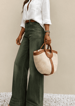 Jean Femme Wide Leg Taille Haute – Coupe Ample & Style Casual Chic VELICYA