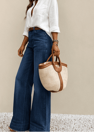 Jean Femme Wide Leg Taille Haute – Coupe Ample & Style Casual Chic VELICYA