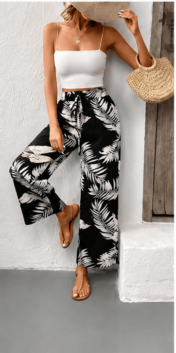 Pantalon Femme Tropical Chic – Taille Haute & Coupe Large VELICYA