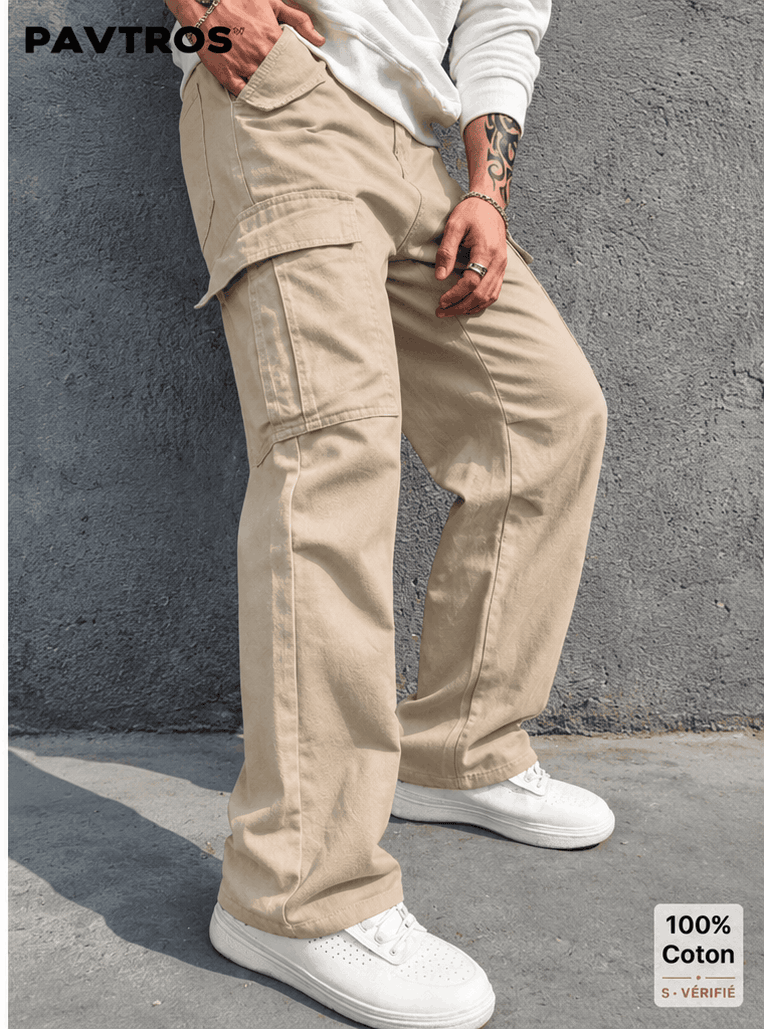 Pantalon Cargo Homme Loose Fit – Style Streetwear & 100 % Coton VELICYA