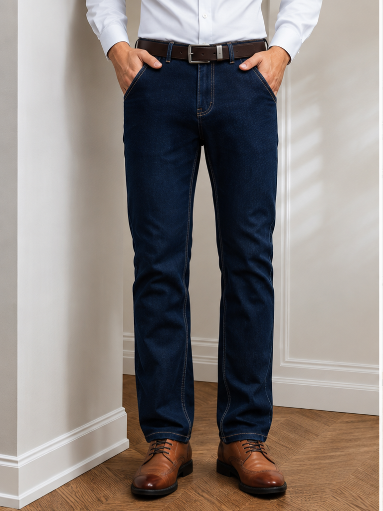 Jean Homme Stretch Slim Straight – Élégance Business Casual & Confort