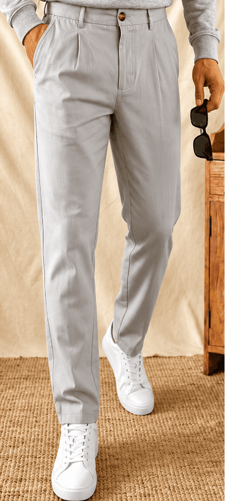 Pantalon Homme 100 % Coton – Coupe Droite & Style Vintage Preppy VELICYA
