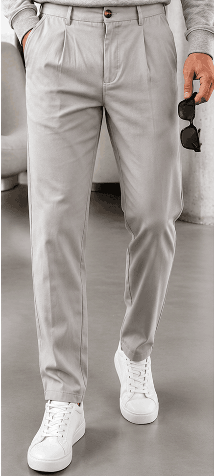 Pantalon Homme 100 % Coton – Coupe Droite & Style Vintage Preppy VELICYA
