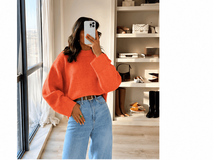 Pull Femme Gris en Maille Col Rond – Style Minimaliste & Casual Chic VELICYA