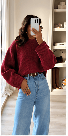 Pull Femme Gris en Maille Col Rond – Style Minimaliste & Casual Chic VELICYA