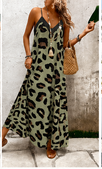Robe longue léopard bohème – Élégance sauvage & esprit vacances