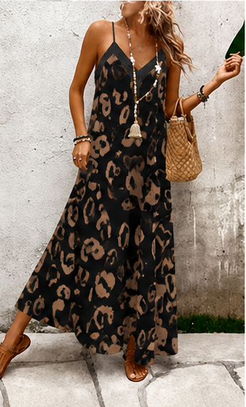 Robe longue léopard bohème – Élégance sauvage & esprit vacances