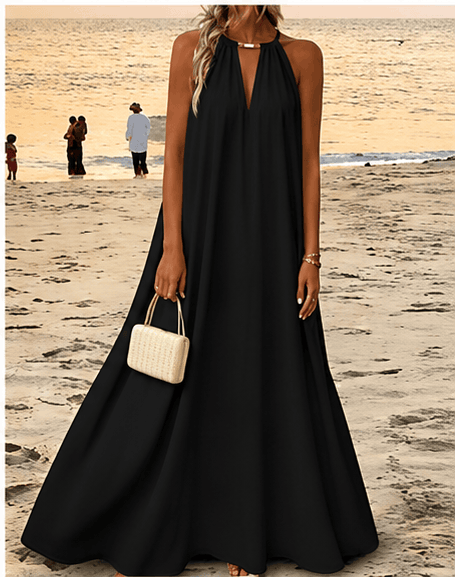Robe Longue Femme Hotletica – Dos-Nu, Coupe Évasée & Élégance de Plage VELICYA