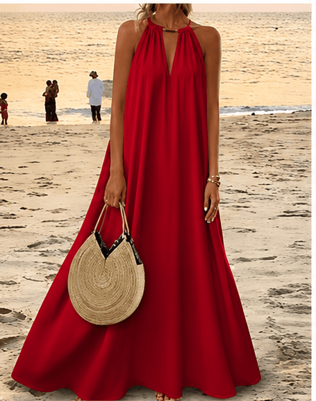 Robe Longue Femme Hotletica – Dos-Nu, Coupe Évasée & Élégance de Plage VELICYA
