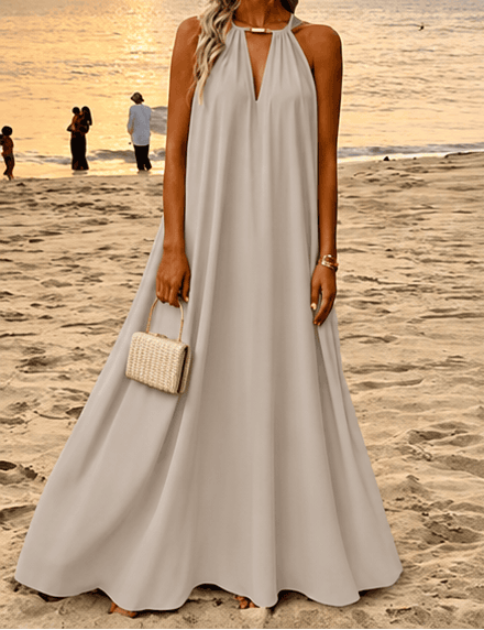 Robe Longue Femme Hotletica – Dos-Nu, Coupe Évasée & Élégance de Plage VELICYA