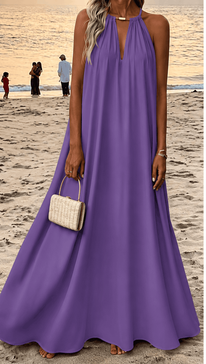 Robe Longue Femme Hotletica – Dos-Nu, Coupe Évasée & Élégance de Plage VELICYA