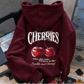 🍒 Sweat Femme à Imprimé Cerises – Coupe Oversize & Style Casual Tendance VELICYA