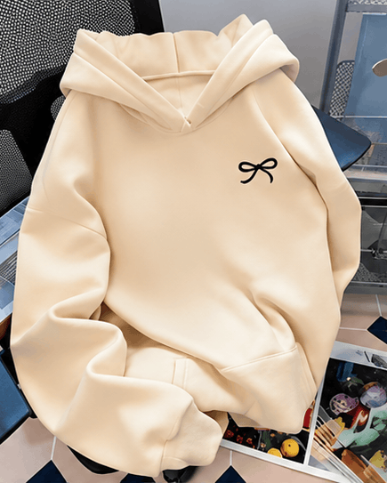Sweat à Capuche Femme avec Petit Nœud – Style Casual, Doux & Tendance VELICYA