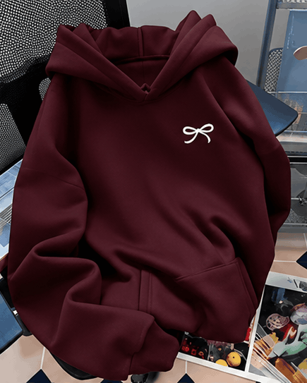 Sweat à Capuche Femme avec Petit Nœud – Style Casual, Doux & Tendance VELICYA
